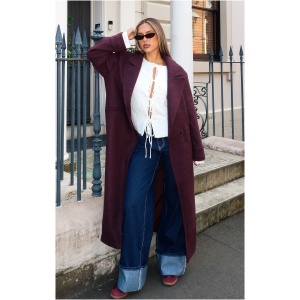 Winter Holiday Oversized Coat Burgundy