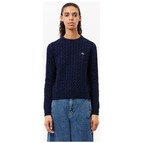 Wool/Cotton Blend Cable Knit Sweater