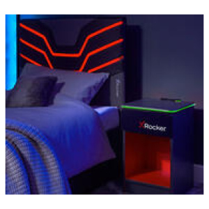 X Rocker Carbon-Tek Led Bedside Table Grey