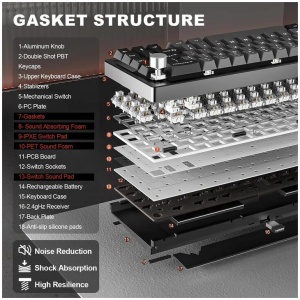 YUNZII AL68 65% Mechanical Keyboard (Black) (Milk V2 Switch)