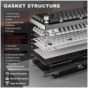 YUNZII AL68 65% Mechanical Keyboard (Black) (Milk V2 Switch)