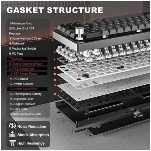 YUNZII AL68 65% Mechanical Keyboard (Black) (Milk V2 Switch)