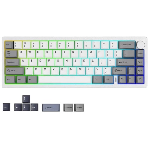 YUNZII AL68 QMK/VIA Aluminium Mechanical Tri-Mode Hot-Swap Silver Keyboard - Milk V2 Switch