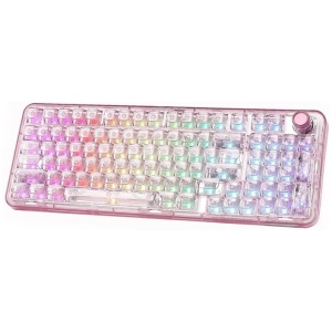 YUNZII X98 Transparent Mechanical Keyboard (Pink) (Snow Linear Switch)