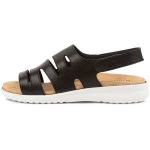 Ziera Bailie Xw Zr Black White Sole Leather Black White Sole Sandals Womens Shoes Casual Sandals Flat Sandals