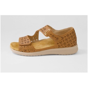 Ziera Bizza Xw Zr Dk Tan Almond Sole Leather Dk Tan Almond Sole Sandals Womens Shoes Casual Sandals Flat Sandals