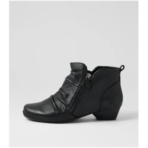 Ziera Christel Xw Zr Black Leather Black Boots Womens Shoes Casual Ankle Boots