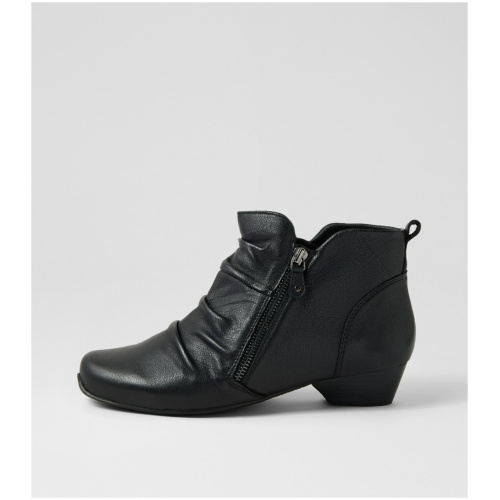 Ziera Christel Xw Zr Black Leather Black Boots Womens Shoes Casual Ankle Boots