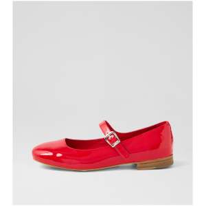 Ziera Evony W Zr Red Patent Leather Red Shoes Womens Shoes Casual Flat Shoes