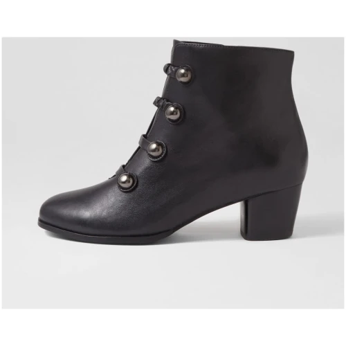 Ziera Gwion W Zr Black Black Heel Leather Black Black Heel Boots Womens Shoes Casual Ankle Boots