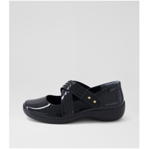 Ziera Jequie Xf Zr Black Patent Leather Black Shoes Womens Shoes Casual Flat Shoes