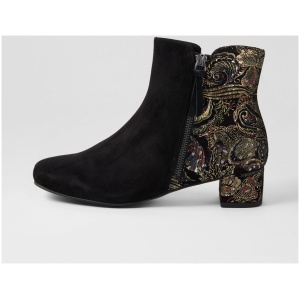 Ziera Kelmar W Zr Black Black Royal Print Suede Black Black Royal Print Boots Womens Shoes Casual Ankle Boots