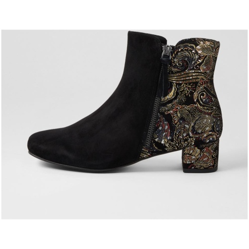 Ziera Kelmar W Zr Black Black Royal Print Suede Black Black Royal Print Boots Womens Shoes Casual Ankle Boots
