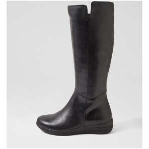 Ziera Nookesy W Zr Black Leather Black Boots Womens Shoes Casual Long Boots