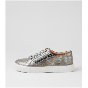 Ziera Pamela Xf Zr Pewter Leopard Leather Pewter Leopard Sneakers Womens Shoes Casual Casual Sneakers