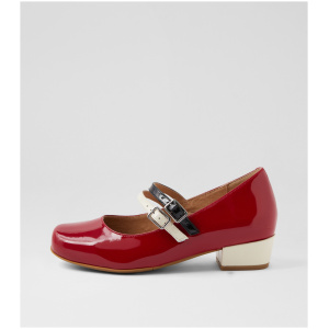 Ziera Qevra Xw Zr Dk Red Multi Patent Leather Dk Red Multi Shoes Womens Shoes Casual Heeled Shoes