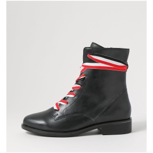 Ziera Sherril Xf Zr Black Leather Black Boots Womens Shoes Casual Ankle Boots