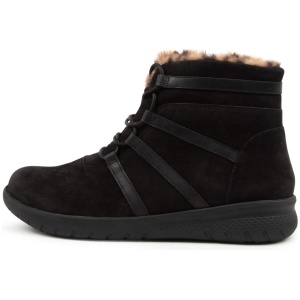 Ziera Susie Xf Zr Black Ocelot Fur Nubuck Leather Black Ocelot Fur Boots Womens Shoes Casual Ankle Boots