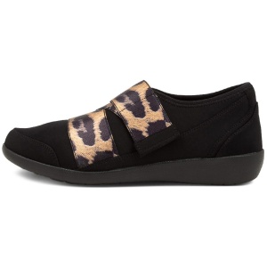 Ziera Urban Ff Zr Black Gold Leopard Neoprene Elastic Black Gold Leopard Sneakers Womens Shoes Casual Casual Sneakers