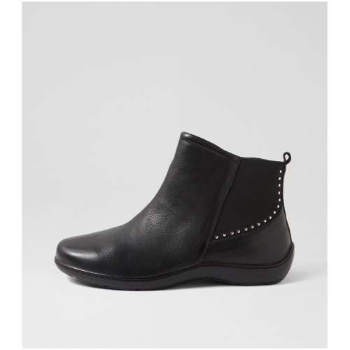 Ziera Wuxi Xf Zr Black Leather Elastic Black Boots Womens Shoes Casual Ankle Boots