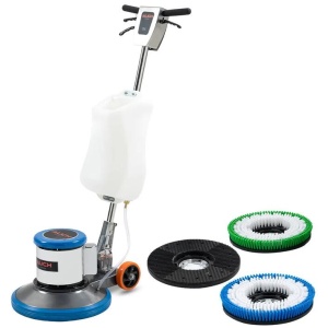 AUCH 17" Commercial Orbital Scrubber & Polisher, Hard Floor Buffer, Carpet Cleaner, 12L Solution Tank, 2 Brushes