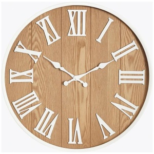 Albaix 60cm White Wall Clock - Natural by Interior Secrets - AfterPay Available