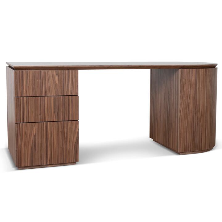 Albina 1.77m Left Drawer Office Desk - Walnut by Interior Secrets - AfterPay Available