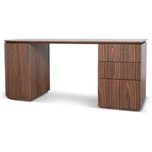 Albina 1.77m Right Drawer Office Desk - Walnut by Interior Secrets - AfterPay Available