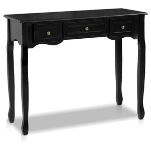 Artiss Console Table 3 Drawers Black Hamptons