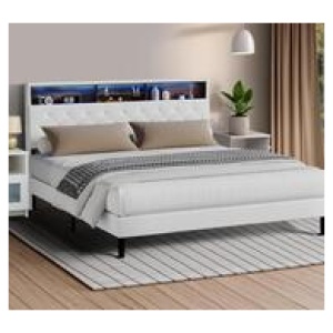 Auralia King Led Bed Frame White