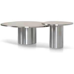 Aurum Nested Porcelain Coffee Table Table - Stainless Steel by Interior Secrets - AfterPay Available