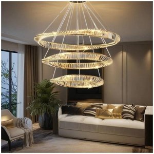 BAMDECOR C3342/3 Modern Crystal Chandeliers Lighting Fixtures Contemporary Wave Chandelier Lighting Fixtures Crystal Pendant Ceiling Lights for Living