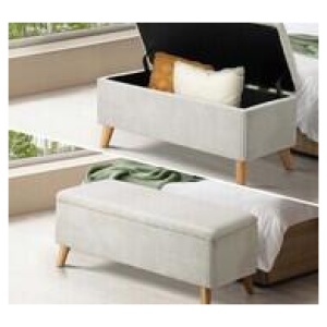 Bassel Rectangle Storage Ottoman Neutral
