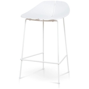 Breeze 65cm Bar Stool - Full White by Interior Secrets - AfterPay Available