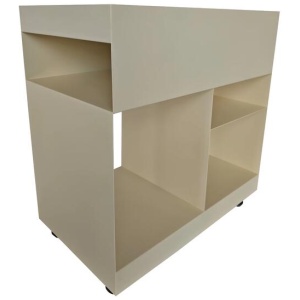 Breska 60cm Side Table - Ivory White by Interior Secrets - AfterPay Available
