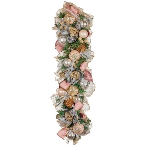 Christabelle 100cm Christmas Garland Lush Green Holiday Door Garland w/Jewelled Baubles & Berries Pre Decorated Festive
