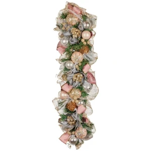 Christabelle 100cm Christmas Garland Lush Green Holiday Door Garland w/Jewelled Baubles & Berries Pre Decorated Festive