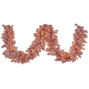 Christabelle 274cm Pretty In Pink Christmas Garland With Led Lights
