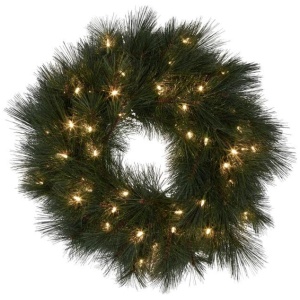 Christabelle 61cm Long Needle Christmas Wreath With Lights
