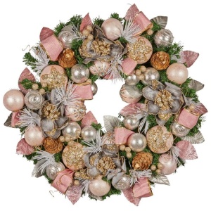 Christabelle 71cm Christmas Wreath Lush Green Holiday Door Wreath w/Jewelled Baubles, Foliage, Flowers, Ribbon & Berries
