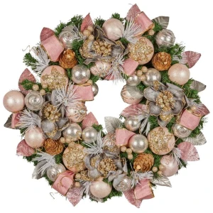 Christabelle 71cm Christmas Wreath Lush Green Holiday Door Wreath w/Jewelled Baubles, Foliage, Flowers, Ribbon & Berries