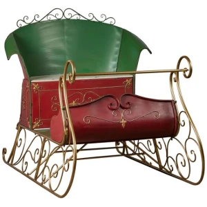 Christabelle Jumbo Life Size 210cm Rustic Christmas Sleigh Display Steel Art Christmas Decoration