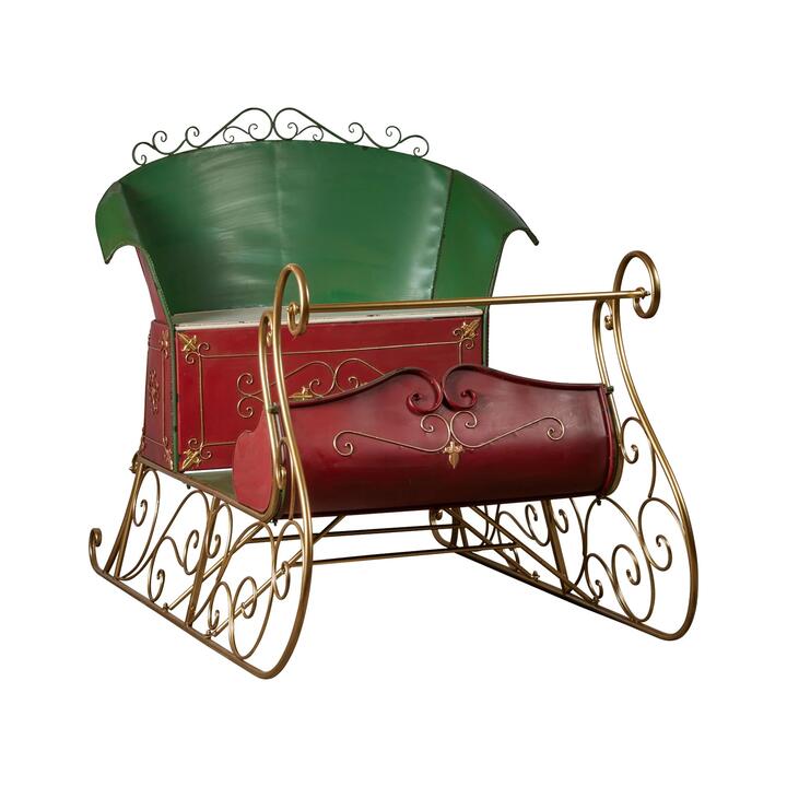 Christabelle Jumbo Life Size 210cm Rustic Christmas Sleigh Display Steel Art Christmas Decoration