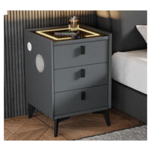 Collings 3 Drawer Bedside Table Grey