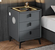 Collings 3 Drawer Bedside Table Grey