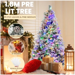 Costway1.8m Christmas Tree with 850 PE PVC Branch Tips for Decor