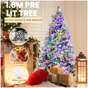 Costway1.8m Christmas Tree with 850 PE PVC Branch Tips for Decor