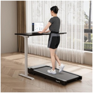 Costway140kg Capacity Under Desk Treadmill with APP Control and LED Display-Black