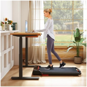 Costway3-in-1 Under Desk Walking Running Machine Treadmill with LED Display-Red