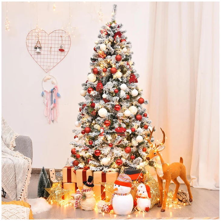 CostwayArtificial Christmas with LED Lights for Room Decoration